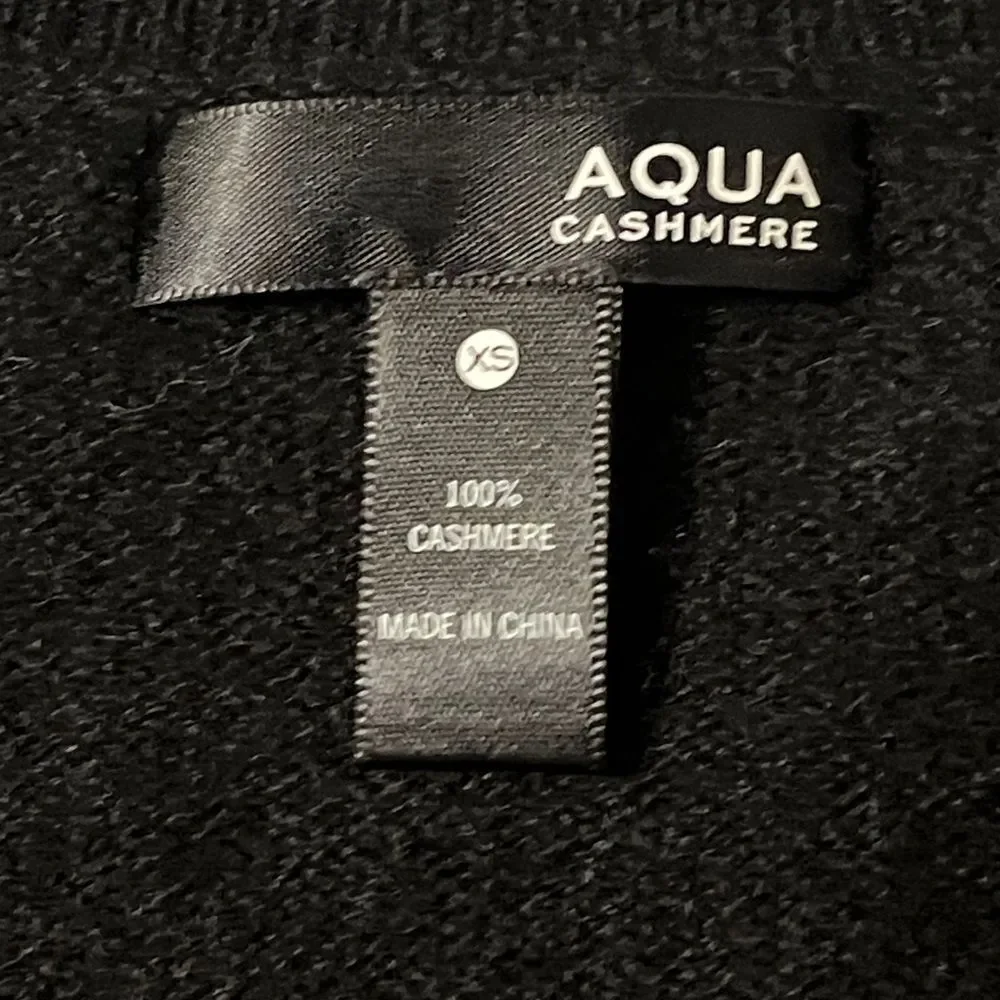 Aqua Cashmere Sweater Cardigan w/‎ Pockets Women's Size XS Black Side lace up - Picture 10 of 16